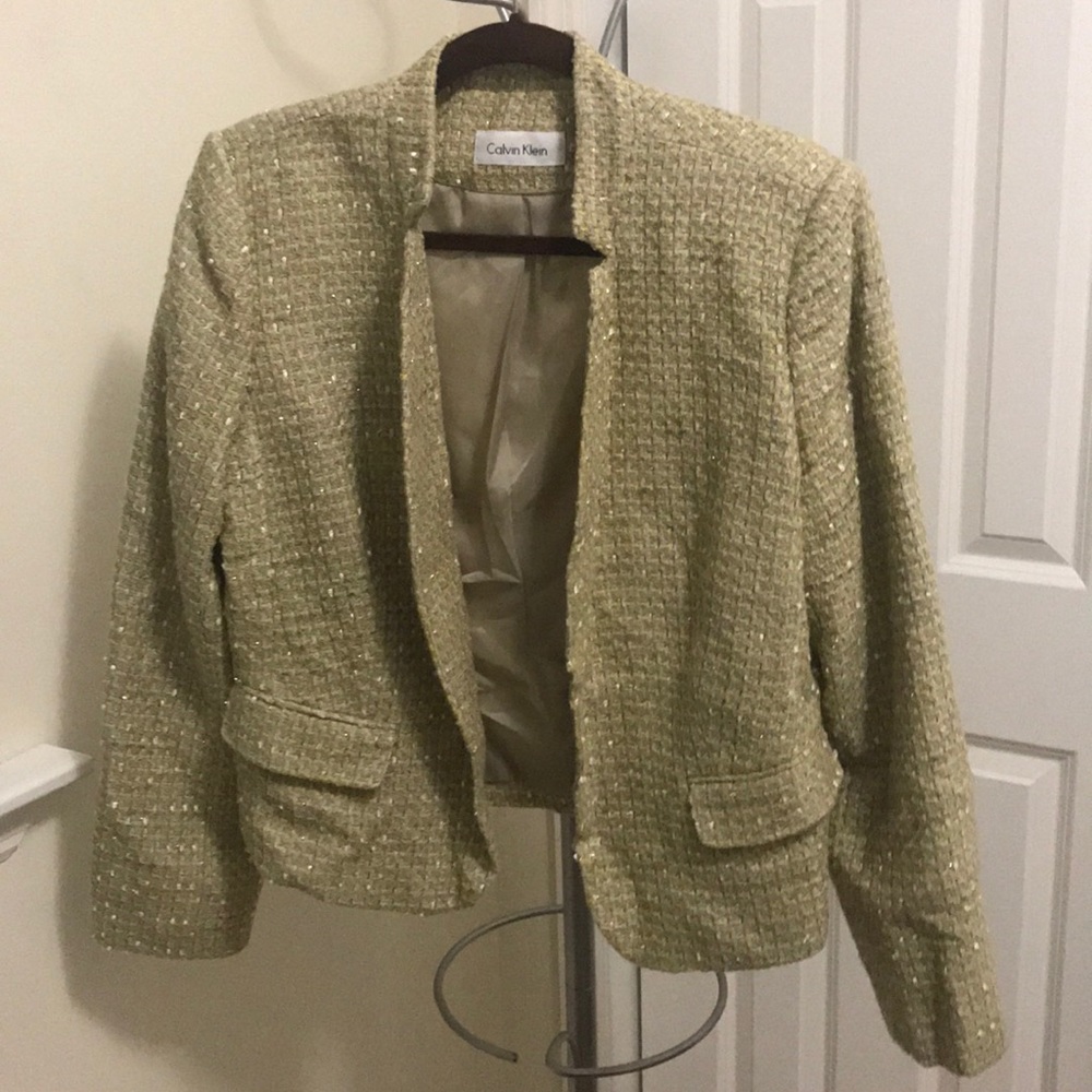 Tweed blazer with some metallic thread